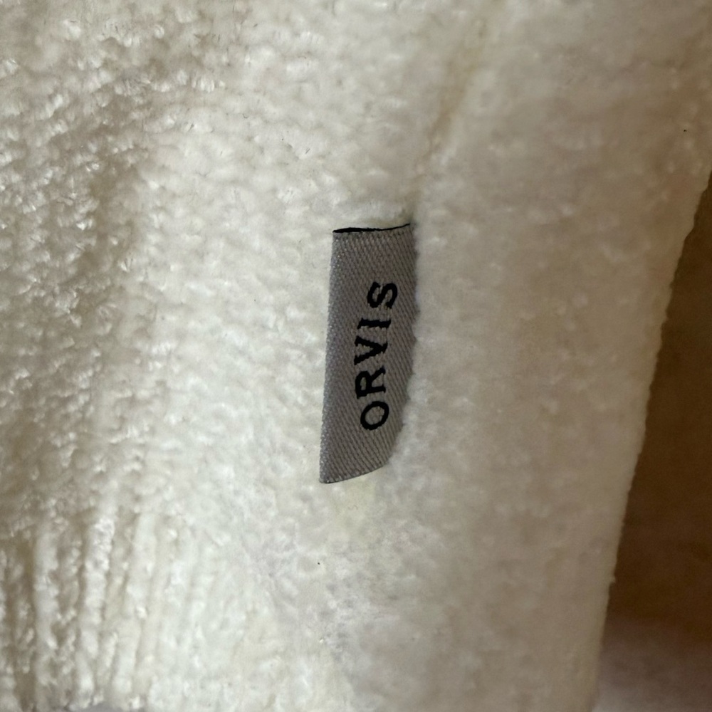 NWT, Orvis super soft, chenille, Cream Cable Knit Sweater - Picture 3 of 6
